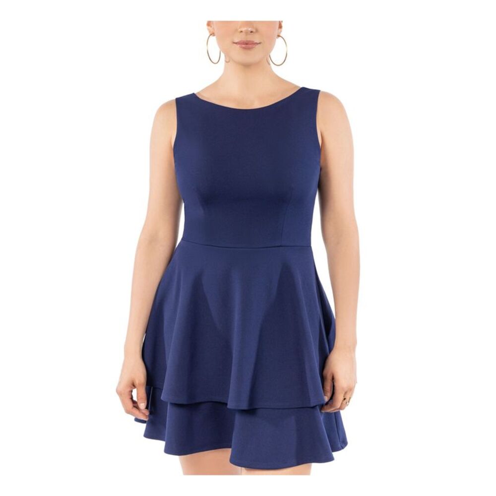 NWT CRYSTAL DOLLS Womens Mini Dress Navy Sleeveless Juniors 5